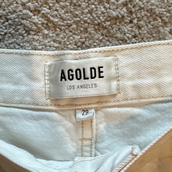 Agolde White Denim Jean Shorts - Picture 2 of 5
